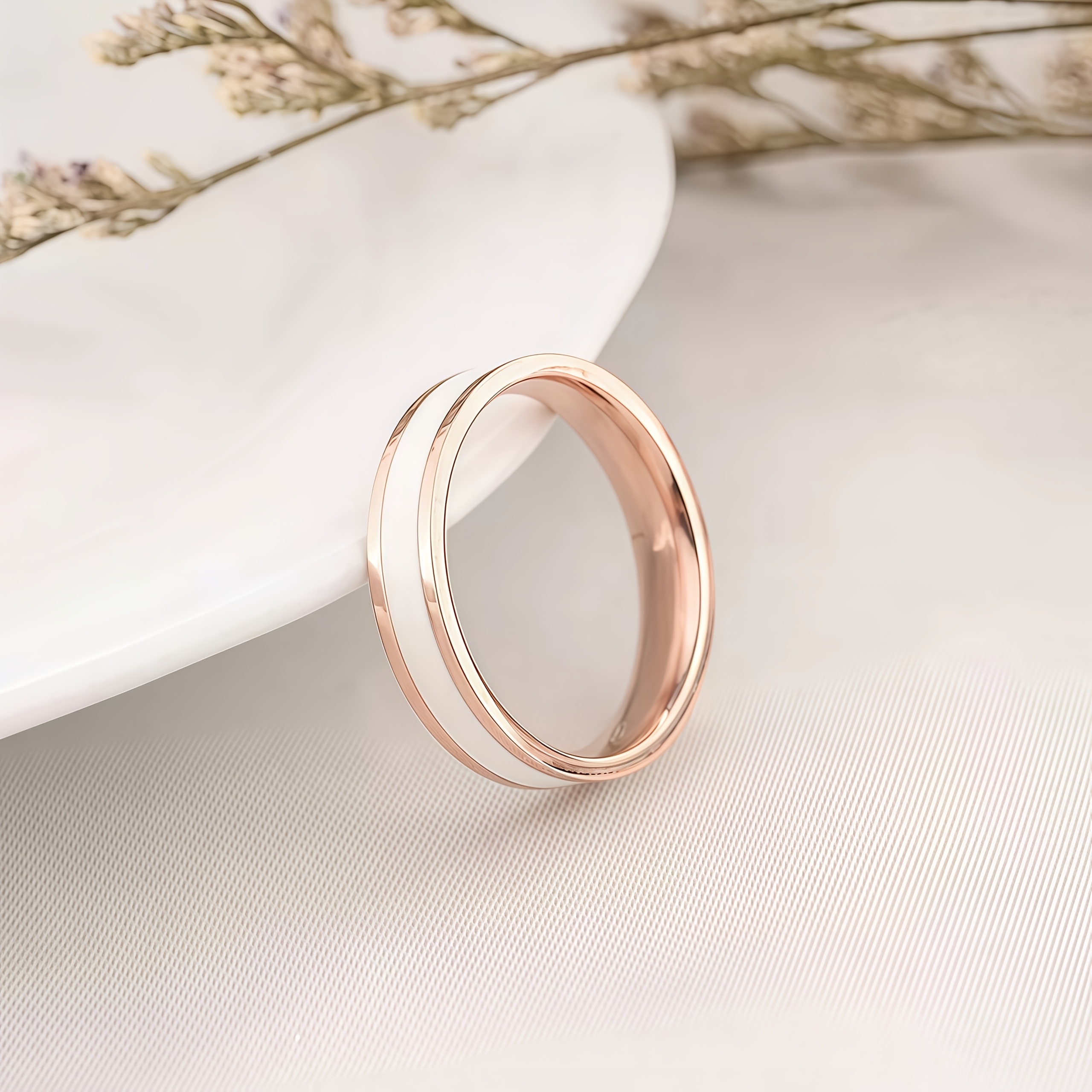 Rose Golden & Two Tone Ring for Women Minimalist Accessory